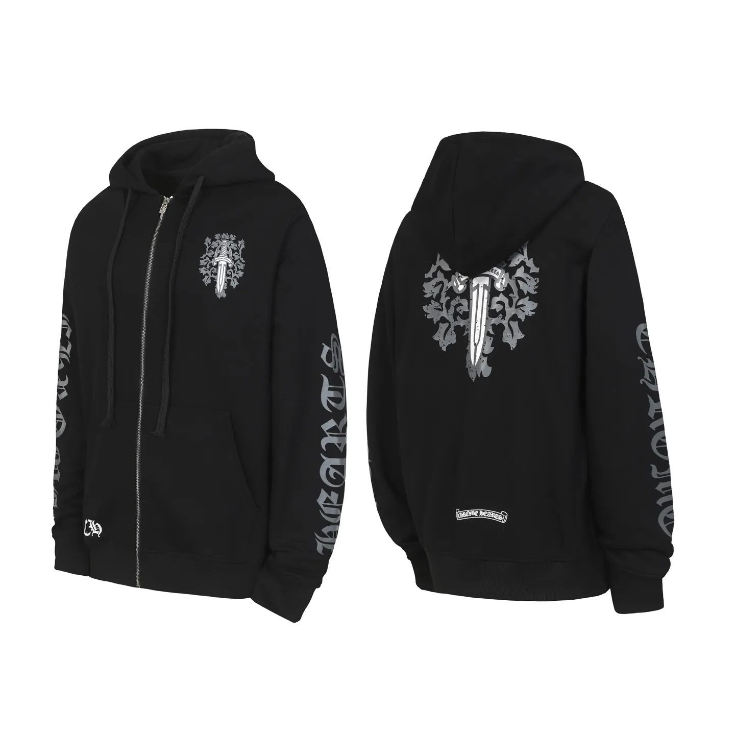 P250 K01 cross-border model, please do not place an order if you pursue quality - Chrome Hearts/Chrome Hearts Big Sword🗡️ Printed zipper sweatshirt cardigan jacket - High weight, high density and high quality. The wool is soft, delicate and skin-friendly. Soft and silky to the touch. Warmth and skin-friendly. - Custom-woven and dyed with no color difference. No matter the fabric or workmanship details, it beats the ordinary version on the market. - Hardware zipper accessories are all customized, full of details - Color: black -Size: S M L XL